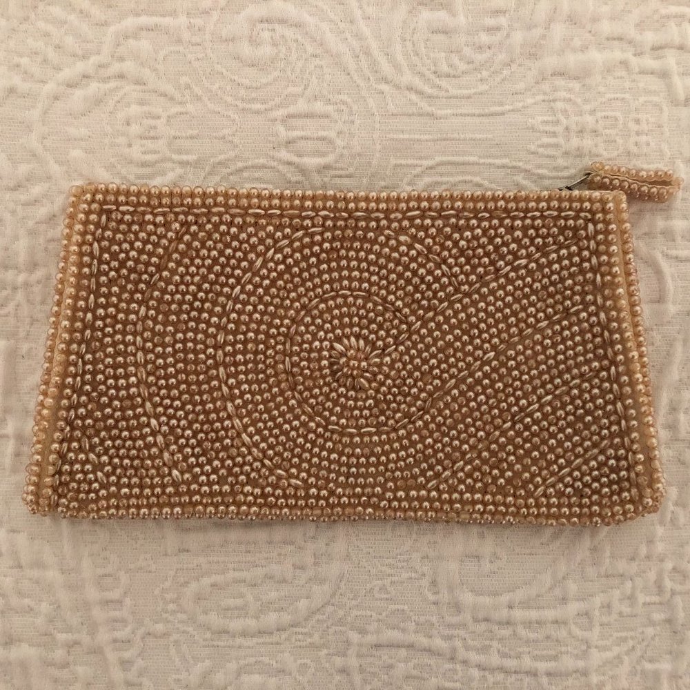 Vintage Clutch - Dormar Made In Japan Ivory Beaded